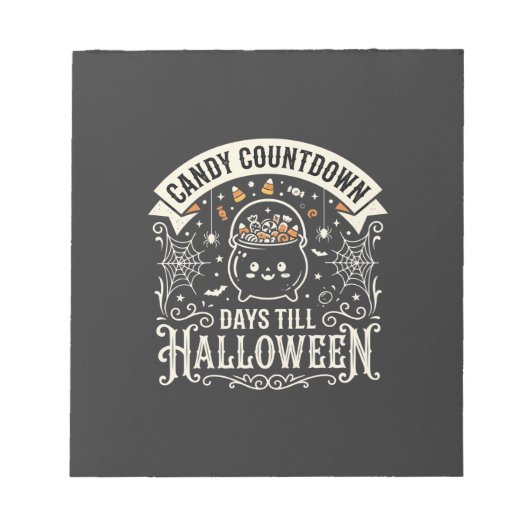 Candy Countdown Halloween Vector Ontwerp Notitieblok (Voorkant)