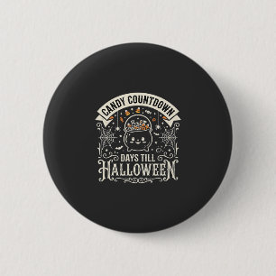 Candy Countdown Halloween Vector Ontwerp Ronde Button 5,7 Cm