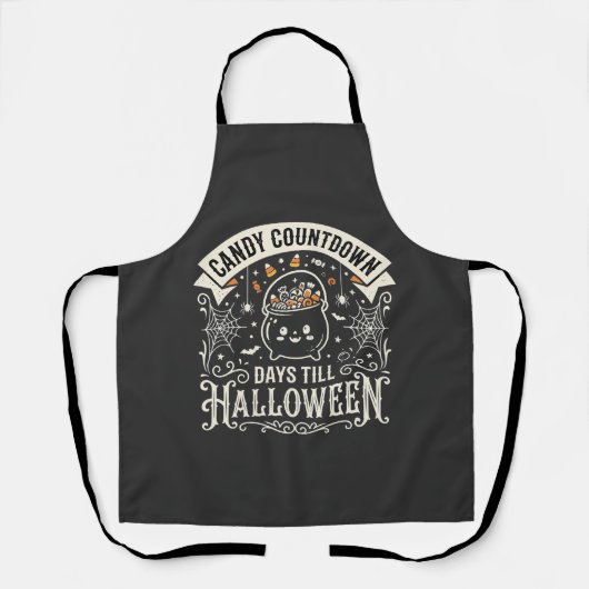 Candy Countdown Halloween Vector Ontwerp Schort (Voorkant)