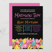 CANDY COUTURE Bat mitzvah rose Invitation (Devant / Derrière)