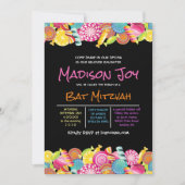 CANDY COUTURE Invitation de Bat Mitzvah rose (Devant)