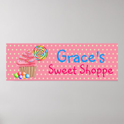 Candy Cupcakes Sweet Shoppe Banner Poster (Devant)