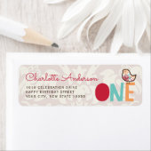 Candy Damask Chick Girl 1er anniversaire Étiquette (En situation)