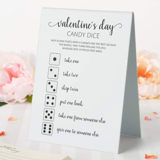 Candy Dice Editable jeu Signe Saint Valentin (In SItu (Mariage))