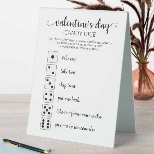 Candy Dice Editable jeu Signe Saint Valentin (En SItu (Tableau))