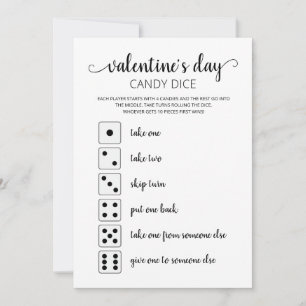 Candy Dobbelsteen Bewerkbare spel Valentijnsdag fe Kaart