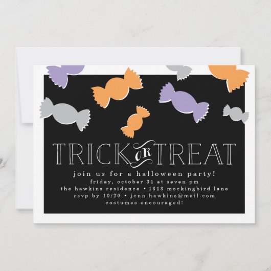 Candy Drop Halloween Party Invitation (Devant)