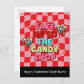 Candy Funny Valentines Day Postcard Briefkaart (Voorkant / Achterkant)