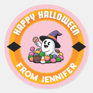 Candy Geest Gelukkig Halloween Ronde Sticker