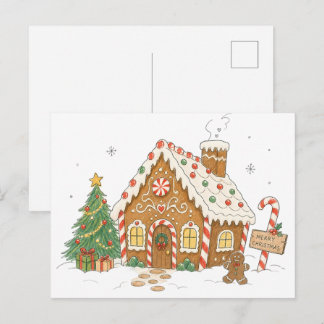 Candy Gingerbread House for Holiday Baking Lovers Briefkaart