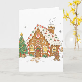 Candy Gingerbread House for Holiday Baking Lovers Kaart