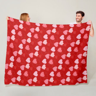 Candy Heart Cascade Fleece Deken