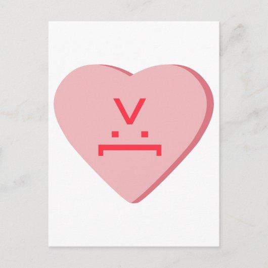 Candy Heart - Duivelsgezicht Briefkaart (Voorkant)