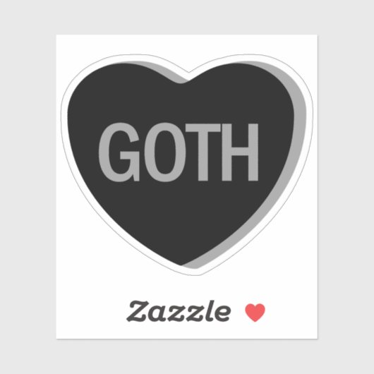 Candy Heart - Goth Custom-Cut Vinyl Stickers (Feuille)