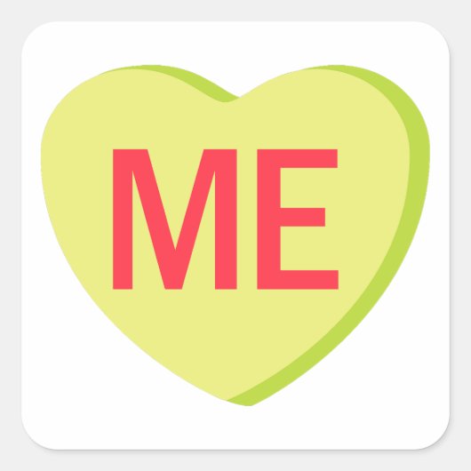 Candy Heart - ME Vierkante Sticker (Voorkant)