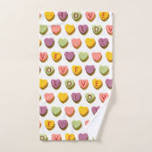 Candy Hearts Amour Motif (Serviette à main)