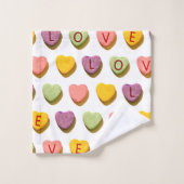 Candy Hearts Amour Motif (Gant de toilette)