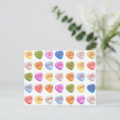 Candy Hearts Carte postale Saint-Valentin (Debout devant)