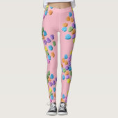Candy Hearts Leggings Saint Valentin mignonne (Devant)