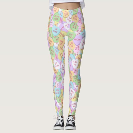 Candy Hearts Leggings Saint-Valentin Motif (Devant)