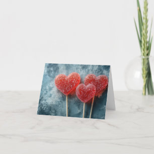 Candy Hearts Lollypop Valentijns Groet Feestdagen Kaart