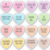 Candy Hearts Motiverende Citaten Inspirerend  Sticker (Voorkant)