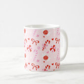 Candy Hearts Pink Holiday Mug (Devant droit)