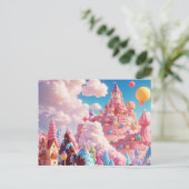 Candy Land avec des fleurs carte postale (Debout devant)