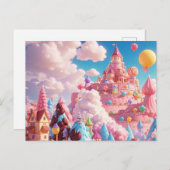Candy Land avec des fleurs carte postale (Devant / Derrière)