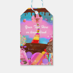 Candy Land Feest Fantasie Verjaardag Aangepaste Fa Cadeaulabel