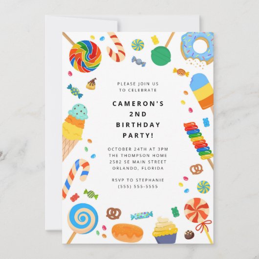 Candy Land Girl Birthday Invitation (Devant)