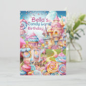 Candy Land House Invitation d'anniversaire (Debout devant)