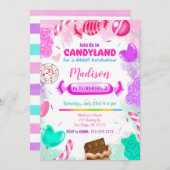 Candy Land Invitation d'anniversaire (Devant / Derrière)