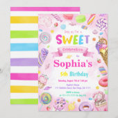 Candy Land Invitation d'anniversaire (Devant / Derrière)