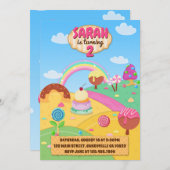 Candy Land Invitation d'anniversaire (Devant / Derrière)