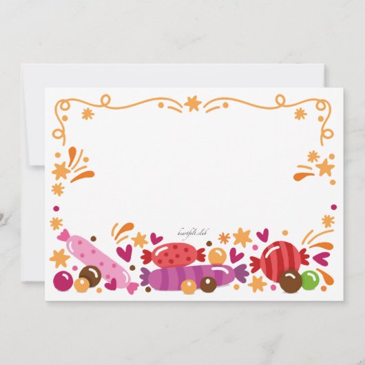 Candy Land Invitation de fête d'anniversaire (Dos)