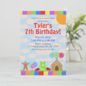 Candy Land Invitation de fête d'anniversaire (Debout devant)