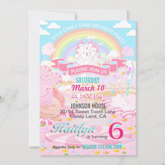 Candy Land Invitations d'anniversaire (Devant)
