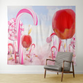 Candy Land Meisjesfeest Achtergrond Wandkleed (In Situ (horizontaal))