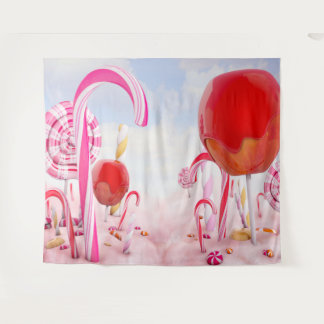 Candy Land Meisjesfeest Achtergrond Wandkleed