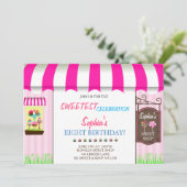 Candy Land Sweet Shop Anniversaire Fête Invitation (Debout devant)