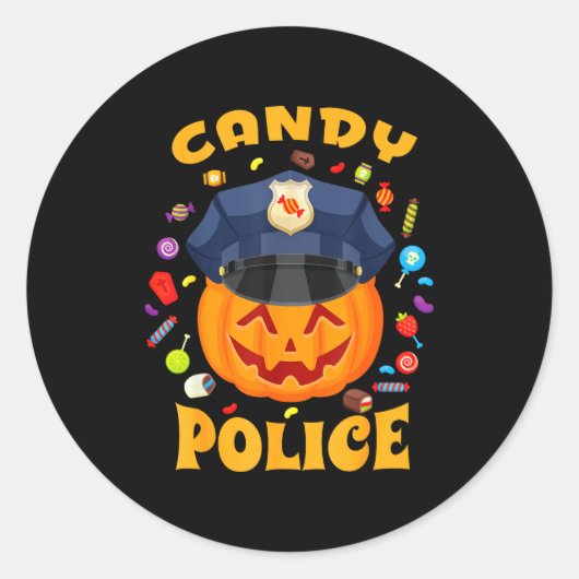 Candy Lice Halloween Party Costume Security Funny Ronde Sticker (Voorkant)
