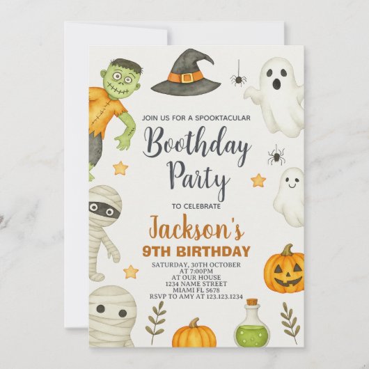 Candy Party Enfants Halloween Invitation anniversa (Devant)
