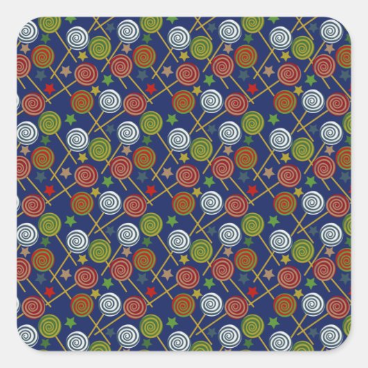 Candy pattern | Lollies pattern | lollipop 17 Vierkante Sticker (Voorkant)