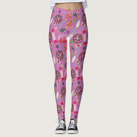 Candy pattern | Lollies pattern | lollipop 19 Leggings (Voorkant)