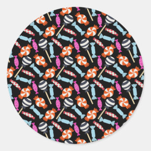 Candy pattern   Lollies pattern   lollipop 37 Ronde Sticker