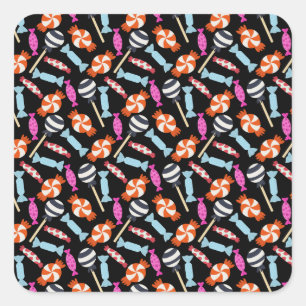 Candy pattern   Lollies pattern   lollipop 37 Vierkante Sticker