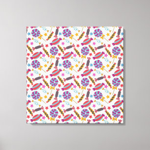 Candy pattern   Lollies pattern   lollipop 46 Canvas Afdruk