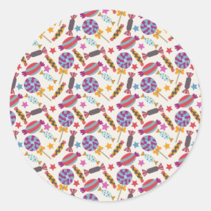 Candy pattern   Lollies pattern   lollipop 46 Ronde Sticker