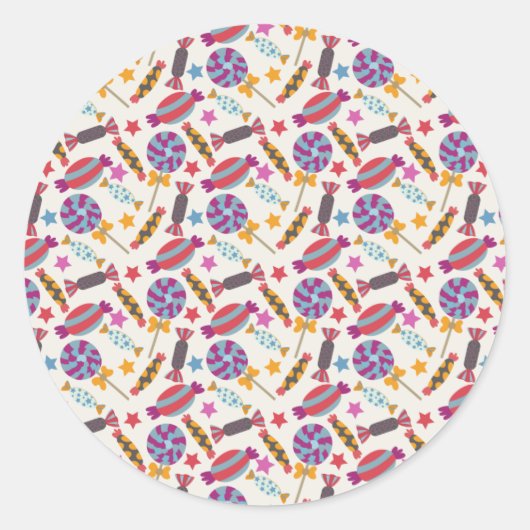 Candy pattern | Lollies pattern | lollipop 46 Ronde Sticker (Voorkant)